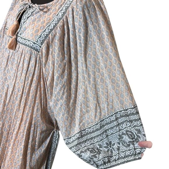 Cleobella women’s large Magdalena mini dress floral bohemian light coral grey - Picture 4 of 8